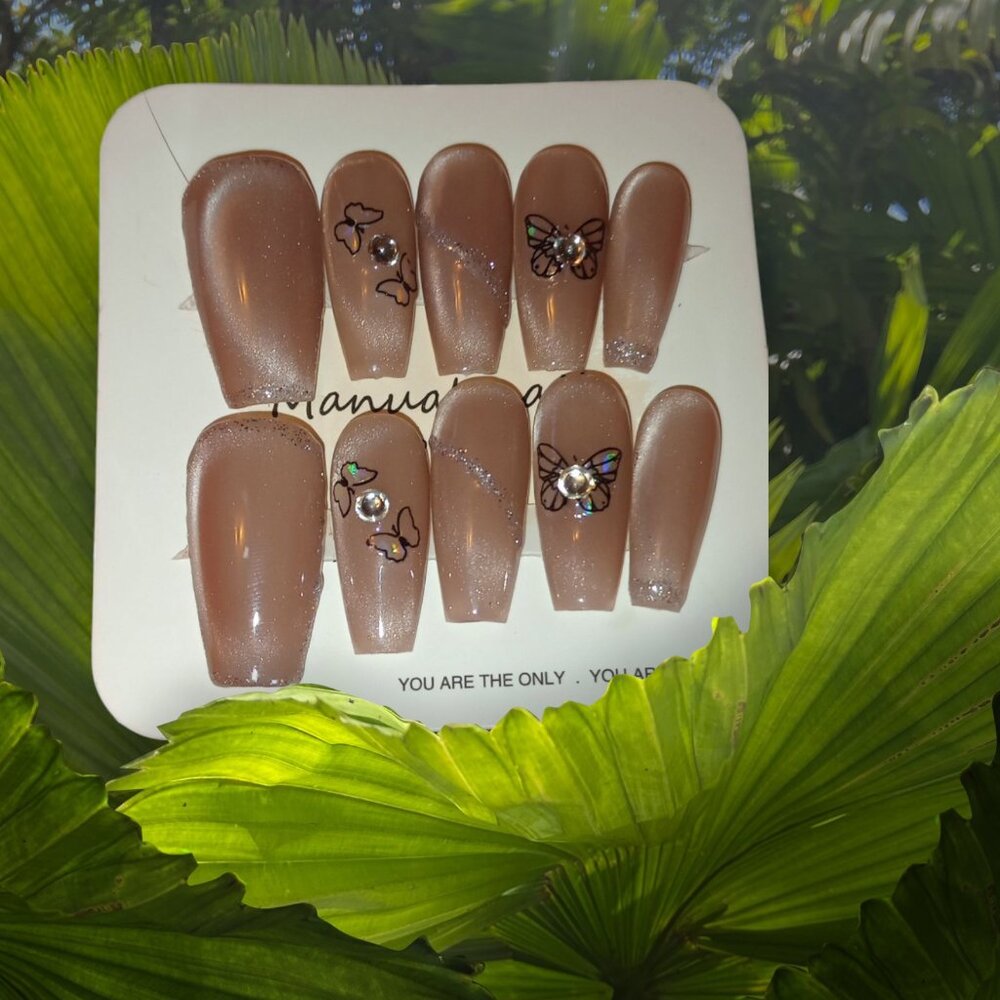 Cat Eye Butterfly Press On Nails